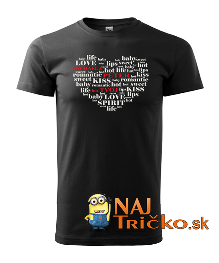 Valentínske pánske tričko s menami – náhľad 2
